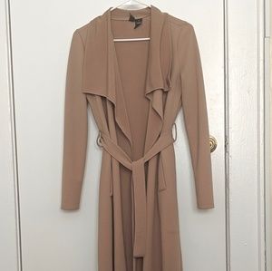 Camel long  lightweight trench